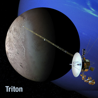 Illustration of Voyager 2 at Triton