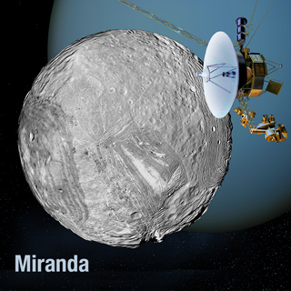 Artist's view of Voyager 2 at Miranda