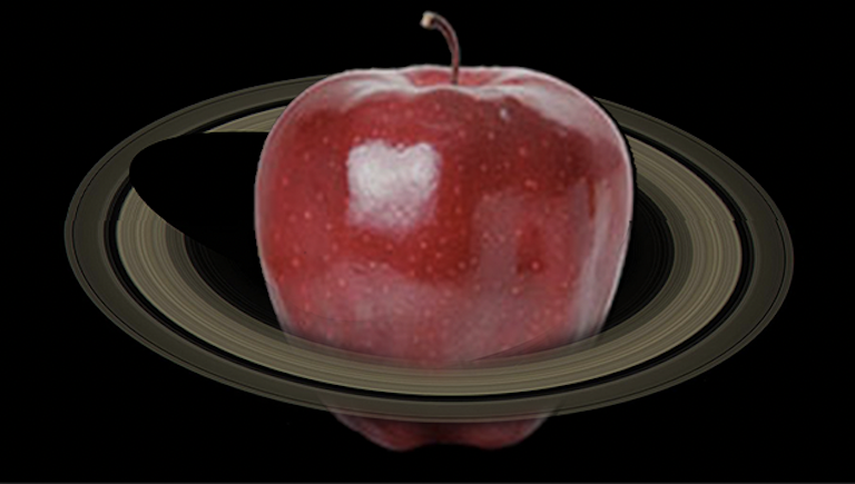 Space Education (An apple surrounded by Saturn's rings)
