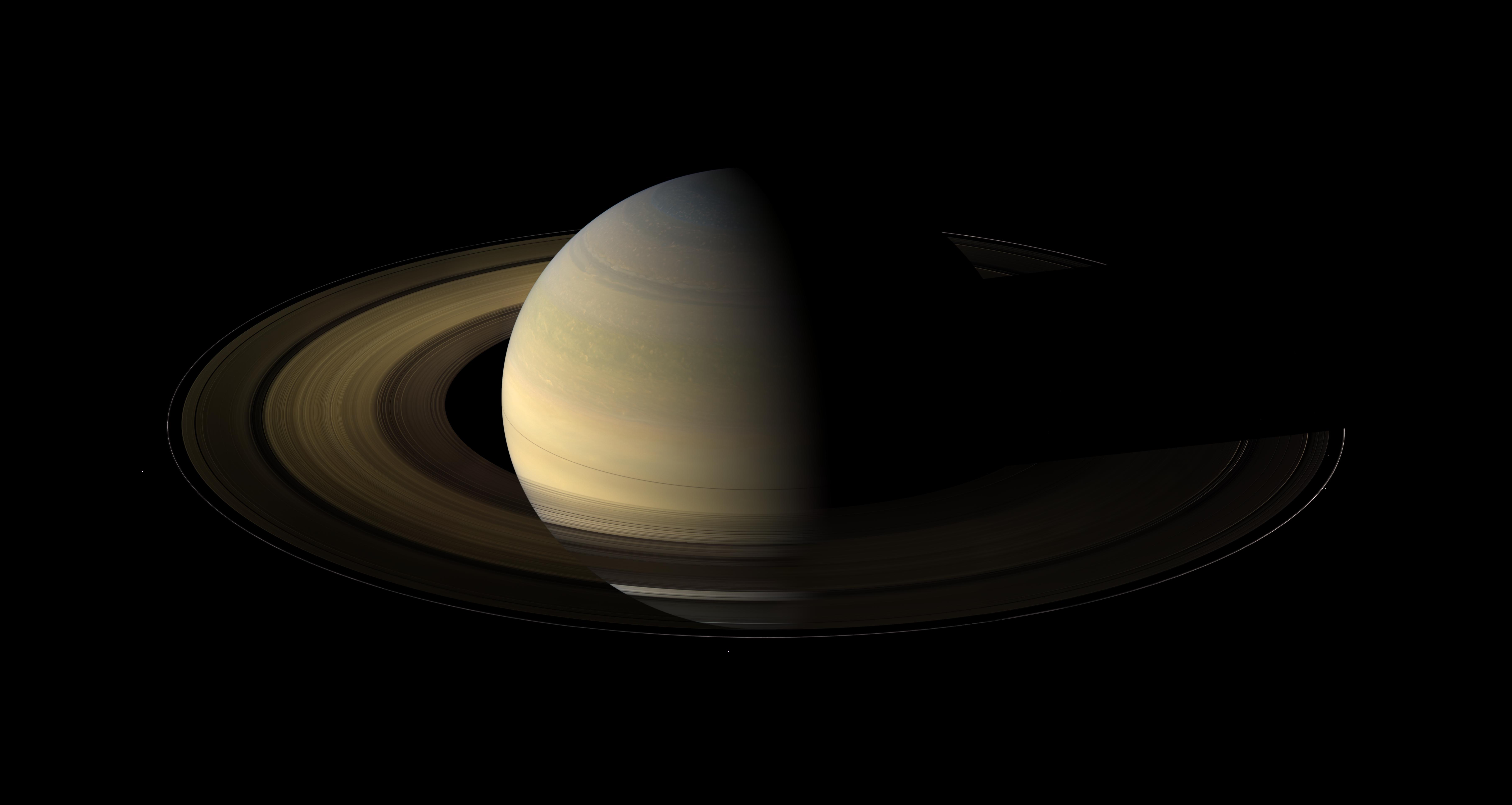 Saturn's equinox captured in a mosaic of light and dark, 