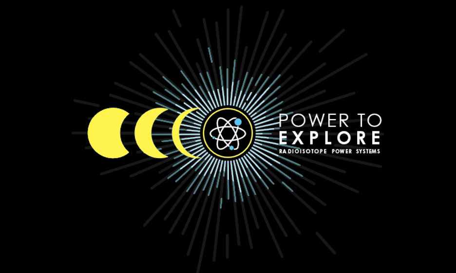 The Power to Explore logo for 2024 incorporates a series yellow circles with a circular shape cutting out increasingly more of the original size as the series progresses, representing the eclipse. When the design reaches totality, the atomic symbol is in the center, which represents the fact that the sun is a nuclear reaction and that Radioisotope Power Systems provide power when sunlight is not available.