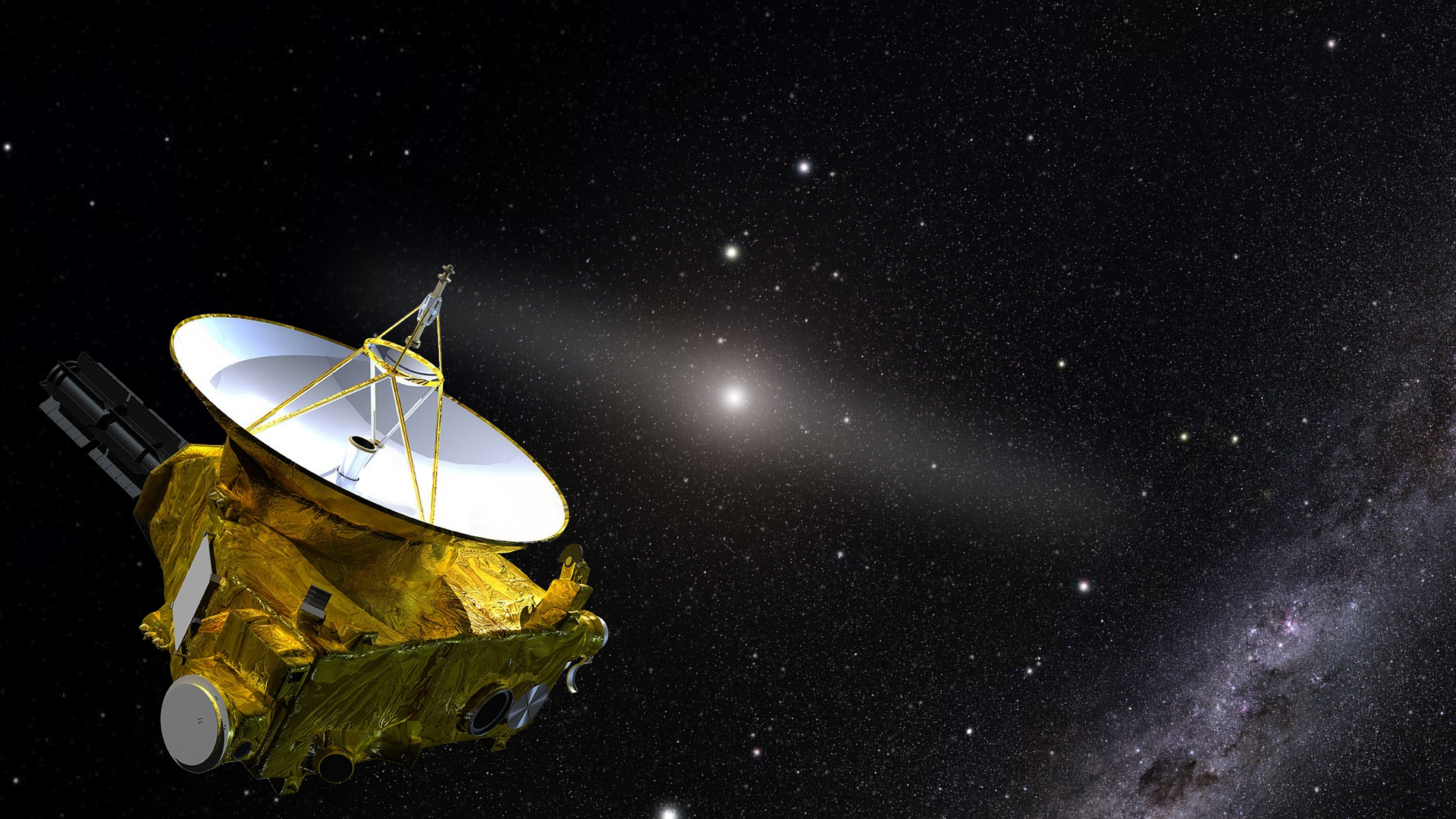 slide 1 - New Horizons spacecraft in deep space