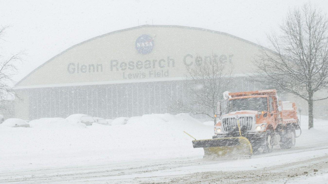 NASA's Glenn Research Center under the snow
