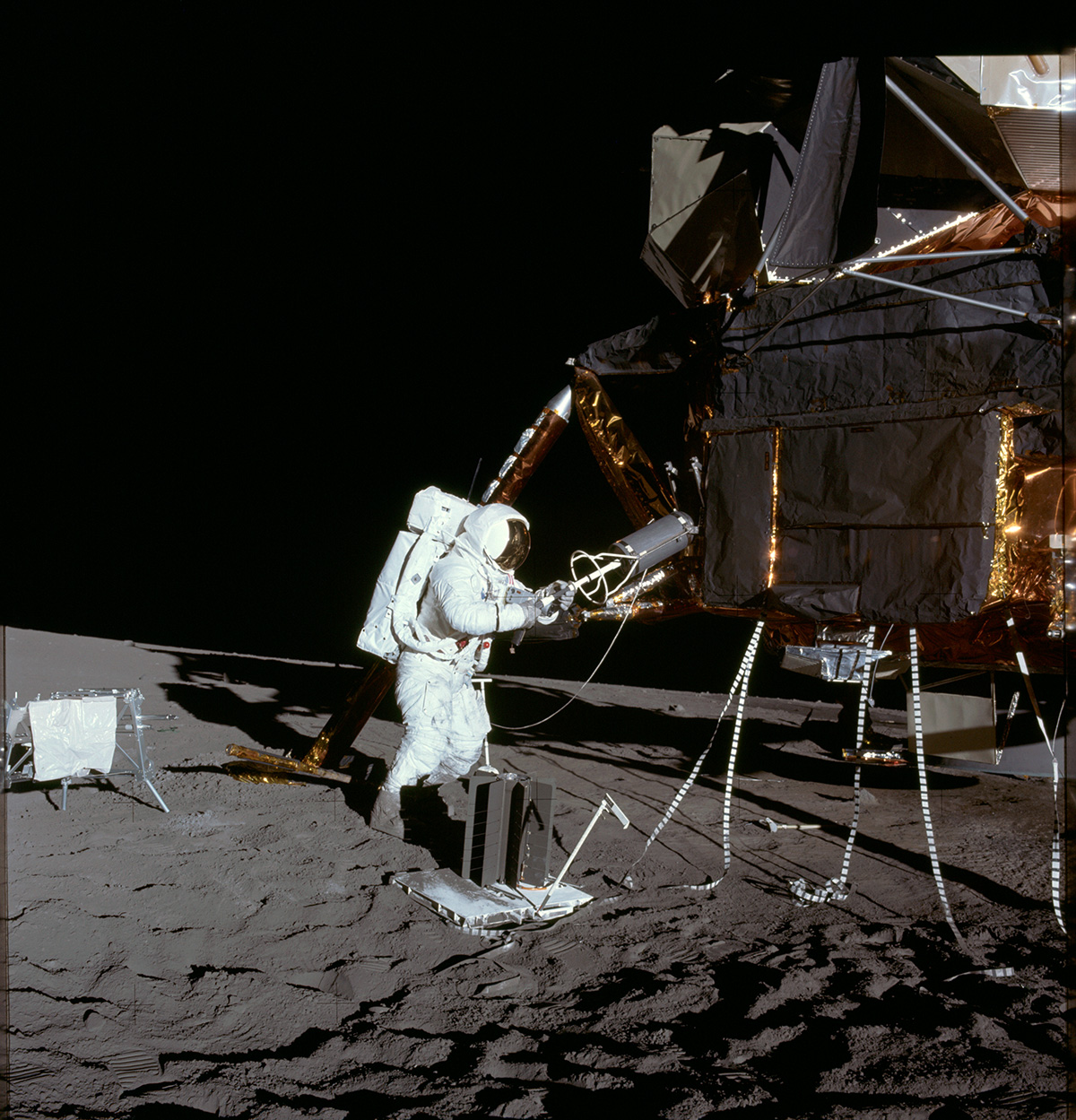 Astronaut Alan Bean prepares the RTG to be fueled.